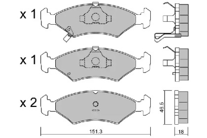 Комплект тормозных колодок (AISIN: BPKI-1904)